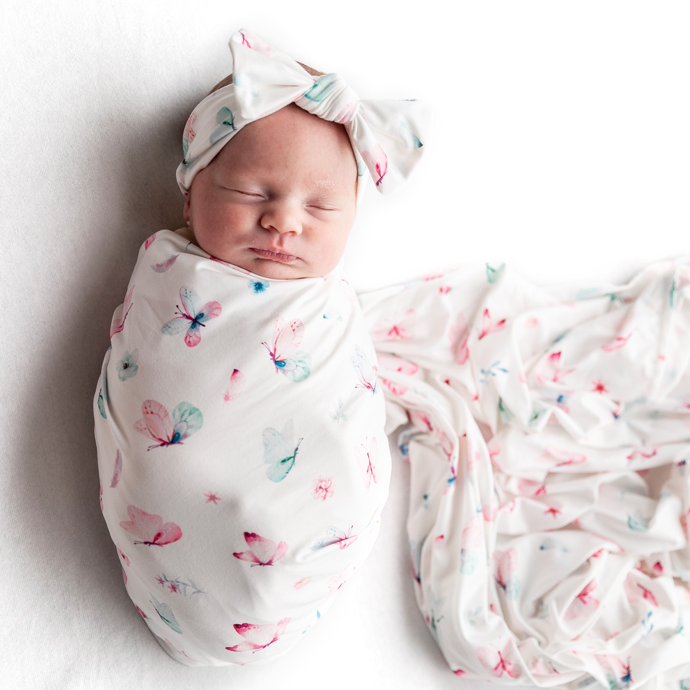 Swaddle laid out flat for transition stage